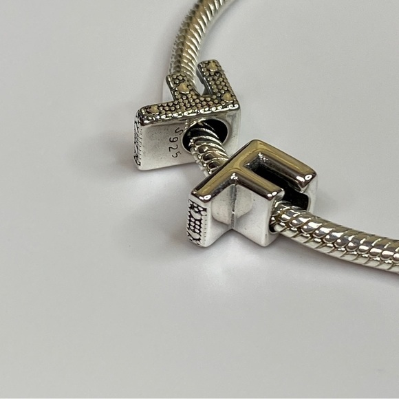 Sterling Silver Letter F Charm - Picture 4 of 9